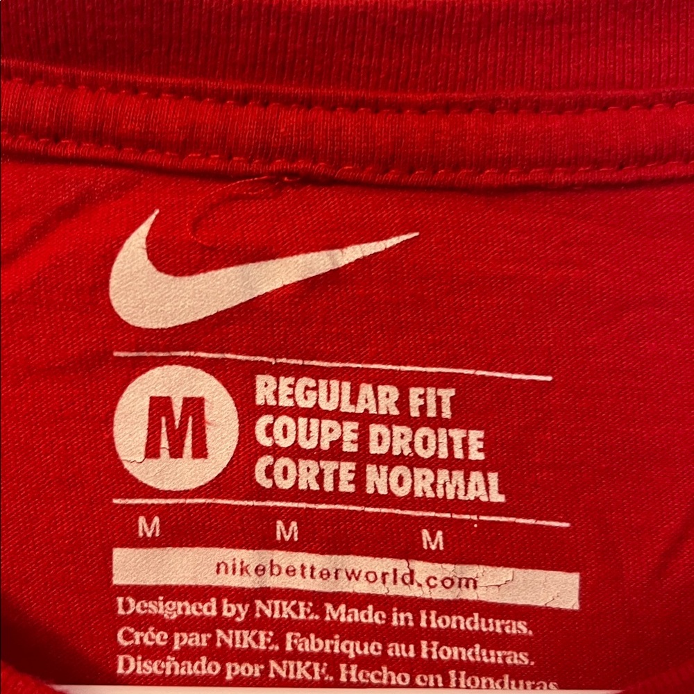 Nike Tee Shirt Men’s Just Do It Swoosh Red Regular Fit Size M - Picture 2 of 6